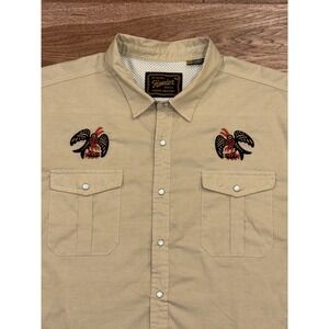 Howler Bros. Gaucho vented quick dry pearl snapshirt w/frigate bird fish 2XL